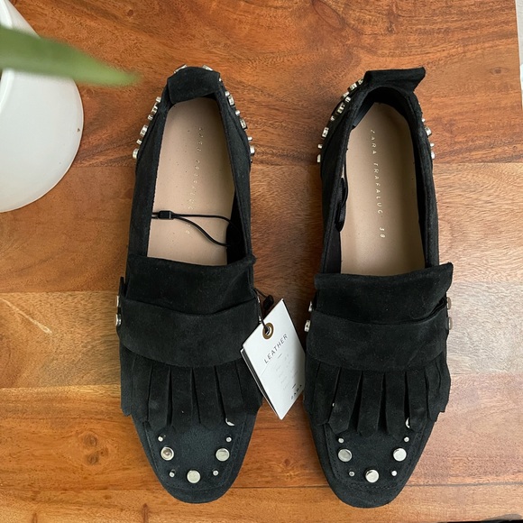 STUDDED LEATHER LOAFERS - Picture 6 of 7
